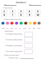 Vorschau - Arbeitsblätter - Class Test: Colours and numbers 1-20 (3. Klasse Englisch) - Deckblatt