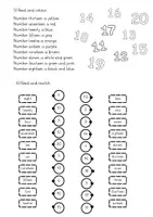 Vorschau - Arbeitsblätter - Class Test: Colours and numbers 1-20 (3. Klasse Englisch) - Seite 1