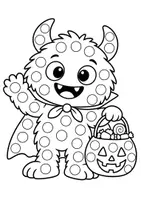 Vorschau - Arbeitsblätter - Dot-Marker - Halloween Monster Feinmotorik Arbeitsblätter - Seite 3