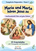 Vorschau - Arbeitsblätter - Maria und Marta hören Jesus zu | Religion Klasse 1 Arbeitsblätter | Evangelische Religionslehre | 10 Arbeitsblätter als PDF - Deckblatt