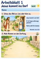 Vorschau - Arbeitsblätter - Maria und Marta hören Jesus zu | Religion Klasse 1 Arbeitsblätter | Evangelische Religionslehre | 10 Arbeitsblätter als PDF - Seite 1