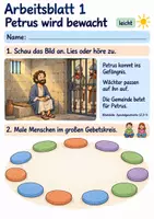 Vorschau - Arbeitsblätter - Petrus wird befreit | Religion Klasse 1 Arbeitsblätter | Evangelische Religionslehre | 10 Arbeitsblätter als PDF - Seite 1