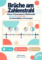 Vorschau - Arbeitsblätter - Brüche am Zahlenstrahl Klasse 5 Gymnasium | Mathematik Sekundarstufe I | 10 Arbeitsblätter mit Lösungen als PDF - Deckblatt
