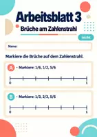 Vorschau - Arbeitsblätter - Brüche am Zahlenstrahl Klasse 5 Gymnasium | Mathematik Sekundarstufe I | 10 Arbeitsblätter mit Lösungen als PDF - Seite 3