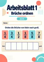 Vorschau - Arbeitsblätter - Brüche ordnen Klasse 5 Gymnasium | Mathematik Sekundarstufe I | 10 Arbeitsblätter mit Lösungen als PDF - Seite 1
