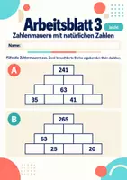 Vorschau - Arbeitsblätter - Zahlenmauern mit natürlichen Zahlen Klasse 5 Gymnasium | Mathematik Sekundarstufe I | 10 Arbeitsblätter mit Lösungen als PDF - Seite 3