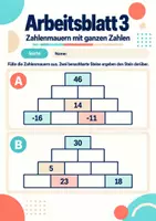 Vorschau - Arbeitsblätter - Zahlenmauern mit ganzen Zahlen Klasse 5 Gymnasium | Mathematik Sekundarstufe I | 10 Arbeitsblätter mit Lösungen als PDF - Seite 3