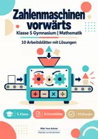 Vorschau - Arbeitsblätter - Zahlenmaschinen vorwärts Klasse 5 Gymnasium | Mathematik Sekundarstufe I | 10 Arbeitsblätter mit Lösungen als PDF - Deckblatt