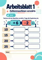 Vorschau - Arbeitsblätter - Zahlenmaschinen vorwärts Klasse 5 Gymnasium | Mathematik Sekundarstufe I | 10 Arbeitsblätter mit Lösungen als PDF - Seite 1