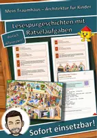 Vorschau - Arbeitsblätter - Mein Traumhaus – Architektur für Kinder – Lesespurgeschichte mit Rätselaufgaben (Klasse 3) - Deckblatt