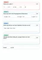Vorschau - Arbeitsblätter - Fit für Klasse 5: Mini-Test Deutsch | Gratis-Test mit Lösung | Wortarten · Satzzeichen · Rechtschreibung · Übertritt | Deutsch Klasse 4 - Seite 1