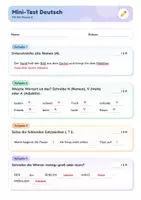 Vorschau - Arbeitsblätter - Fit für Klasse 5: Mini-Test Deutsch | Gratis-Test mit Lösung | Wortarten · Satzzeichen · Rechtschreibung · Übertritt | Deutsch Klasse 4 - Seite 2