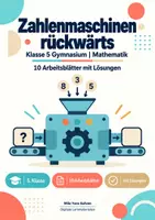 Vorschau - Arbeitsblätter - Zahlenmaschinen rückwärts Klasse 5 Gymnasium | Mathematik Sekundarstufe I | 10 Arbeitsblätter mit Lösungen als PDF - Deckblatt