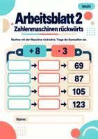 Vorschau - Arbeitsblätter - Zahlenmaschinen rückwärts Klasse 5 Gymnasium | Mathematik Sekundarstufe I | 10 Arbeitsblätter mit Lösungen als PDF - Seite 2