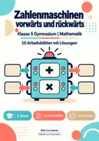 Vorschau - Arbeitsblätter - Zahlenmaschinen vorwärts und rückwärts Klasse 5 Gymnasium | Mathematik Sekundarstufe I | 10 Arbeitsblätter mit Lösungen als PDF - Deckblatt
