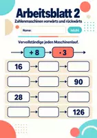 Vorschau - Arbeitsblätter - Zahlenmaschinen vorwärts und rückwärts Klasse 5 Gymnasium | Mathematik Sekundarstufe I | 10 Arbeitsblätter mit Lösungen als PDF - Seite 2