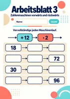 Vorschau - Arbeitsblätter - Zahlenmaschinen vorwärts und rückwärts Klasse 5 Gymnasium | Mathematik Sekundarstufe I | 10 Arbeitsblätter mit Lösungen als PDF - Seite 3