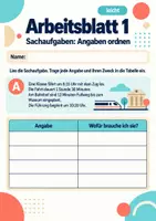Vorschau - Arbeitsblätter - Sachaufgaben: Angaben ordnen Klasse 5 Gymnasium | Mathematik Sekundarstufe I | 10 Arbeitsblätter mit Lösungen als PDF - Seite 1
