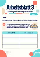 Vorschau - Arbeitsblätter - Sachaufgaben: Rechenplan erstellen Klasse 5 Gymnasium | Mathematik Sekundarstufe I | 10 Arbeitsblätter mit Lösungen als PDF - Seite 3