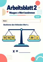 Vorschau - Arbeitsblätter - Waagen: x-Wert bestimmen Klasse 5 Gymnasium | Mathematik Sekundarstufe I | 10 Arbeitsblätter mit Lösungen als PDF - Seite 2
