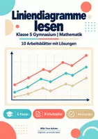 Vorschau - Arbeitsblätter - Liniendiagramme lesen Klasse 5 Gymnasium | Mathematik Sekundarstufe I | 10 Arbeitsblätter mit Lösungen als PDF - Deckblatt