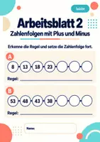 Vorschau - Arbeitsblätter - Zahlenfolgen mit Plus und Minus Klasse 5 Gymnasium | Mathematik Sekundarstufe I | 10 Arbeitsblätter mit Lösungen als PDF - Seite 2
