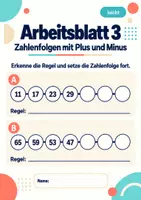 Vorschau - Arbeitsblätter - Zahlenfolgen mit Plus und Minus Klasse 5 Gymnasium | Mathematik Sekundarstufe I | 10 Arbeitsblätter mit Lösungen als PDF - Seite 3