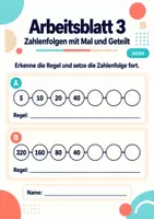 Vorschau - Arbeitsblätter - Zahlenfolgen mit Mal und Geteilt Klasse 5 Gymnasium | Mathematik Sekundarstufe I | 10 Arbeitsblätter mit Lösungen als PDF - Seite 3