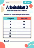 Vorschau - Arbeitsblätter - Eingabe-Ausgabe-Tabellen Klasse 5 Gymnasium | Mathematik Sekundarstufe I | 10 Arbeitsblätter mit Lösungen als PDF - Seite 3