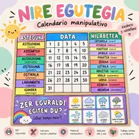 Vista previa - Unidades / Secuencias / Situaciones de Aprendizaje - NIRE EGUTEGIA. Calendario euskera y castellano - Portada