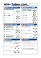 Vorschau - Arbeitsblätter - Winkelsumme, Dreieck, Geometrie - Mathematik Sek I Klasse 7 - Seite 1