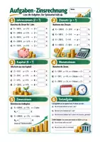 Vorschau - Arbeitsblätter - Zinsrechnung, Kapital, Zinssatz - Mathematik Sek I Klasse 7-8 - Seite 1