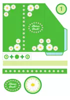 Vorschau - Mal- und Bastelvorlagen - Frühling Bastelvorlage: Klappkarte Gänseblümchen - Ein kleiner Dank - Seite 2