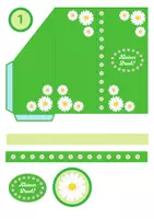 Vorschau - Mal- und Bastelvorlagen - Frühling Bastelvorlage: Klappkarte Gänseblümchen - Ein kleiner Dank - Seite 3
