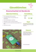 Vorschau - Mal- und Bastelvorlagen - Bastelvorlage: Gänseblümchen Kissenschachtel mit Banderole - Seite 1