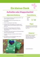 Vorschau - Mal- und Bastelvorlagen - Bastelvorlage: Ein kleiner Dank mit Aufsteller oder Klappschachtel für süße Botschaften - Seite 1