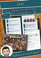 Vorschau - Arbeitsblätter - Jazz – Musik aus New Orleans – Lesespurgeschichte mit Rätselaufgaben (Klasse 9) - Deckblatt