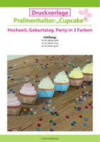 Vorschau - Mal- und Bastelvorlagen - Bastelvorlage Kindergeburtstag: Platzkärtchen Cupcake - Deckblatt