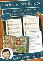Vorschau - Stationenlernen - Johann Sebastian Bach und die Musik des Barock – Lesespurgeschichte mit Rätselaufgaben (Klasse 7) - Deckblatt