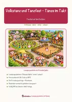 Vorschau - Stationenlernen - Volkstanz und Tanzfest – Tänze im Takt – Lesespurgeschichte mit Rätselaufgaben (Klasse 3) - Seite 1