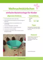 Vorschau - Mal- und Bastelvorlagen - Winter Bastelvorlage: Weihnachtskörbchen basteln für Kinder - Seite 1