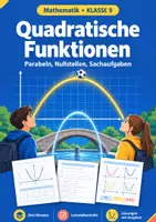 Vorschau - Arbeitsblätter - Quadratische Funktionen Klasse 9 üben - Deckblatt