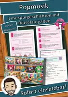 Vorschau - Mal- und Bastelvorlagen - Popmusik – wie ein Hit entsteht – Lesespurgeschichte mit Rätselaufgaben (Klasse 8) - Deckblatt