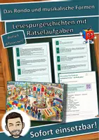 Vorschau - Mal- und Bastelvorlagen - Das Rondo und musikalische Formen – wie Musik gebaut ist – Lesespurgeschichte mit Rätselaufgaben (Klasse 6) - Deckblatt