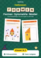 Vorschau - Arbeitsblätter - Halloween Geometrie üben Klasse 1/2 - Deckblatt