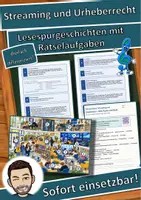 Vorschau - Arbeitsblätter - Streaming und Urheberrecht – Geld, Rechte und Musik – Lesespurgeschichte mit Rätselaufgaben (Klasse 10) - Deckblatt
