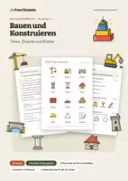 Vorschau - Unterrichtsreihen - Bauen und Konstruieren Klasse 2 – stabile Türme, Dreiecke, Papierbrücken (Sachunterricht) - Deckblatt