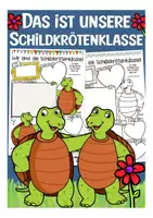 Vorschau - Arbeitsblätter - Unsere Klasse vorstellen Deutsch kreatives Schreiben in der Schildkrötenklasse - Deckblatt