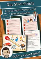 Vorschau - Arbeitsblätter - Das Streichholz – Lesespurgeschichte mit Rätselaufgaben (Klasse 8) - Deckblatt