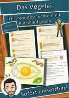 Vorschau - Arbeitsblätter - Das Vogelei – Lesespurgeschichte mit Rätselaufgaben (Klasse 8) - Deckblatt